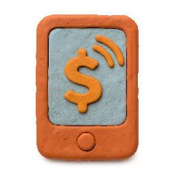 mobile-pay-icon stylized as claymation