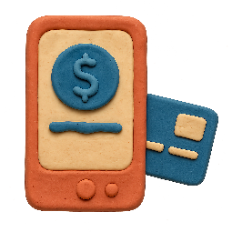 online-payment-icon stylized as claymation