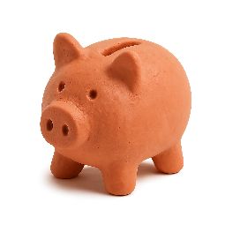 piggy-bank stylized as claymation