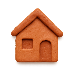 real-estate-house stylized as claymation