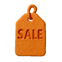 sale-tag stylized as claymation