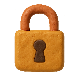 secure-lock stylized as claymation