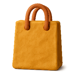 shopping-bag stylized as claymation