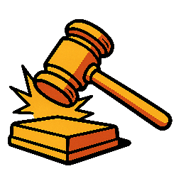 auction-hammer stylized as comic