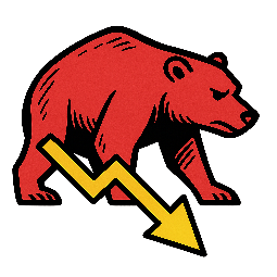 bear-market-icon stylized as comic