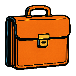 briefcase stylized as comic