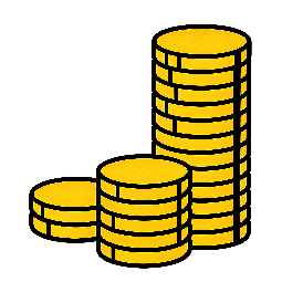 coin-stack stylized as comic