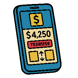 mobile-banking-app stylized as comic