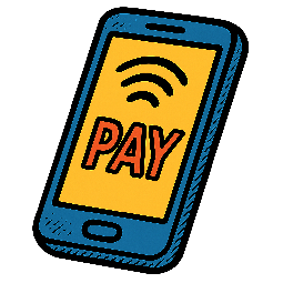 mobile-pay-icon stylized as comic