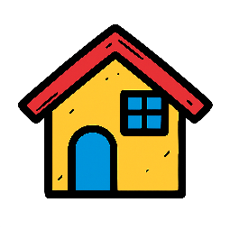 real-estate-house stylized as comic