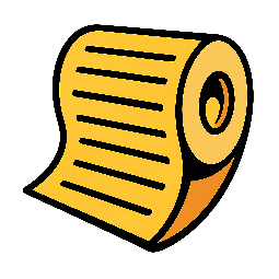 receipt-roll stylized as comic