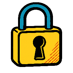secure-lock stylized as comic