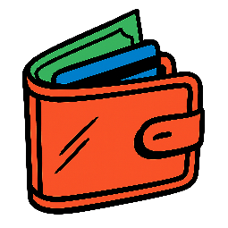 wallet stylized as comic
