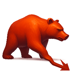 bear-market-icon stylized as digital
