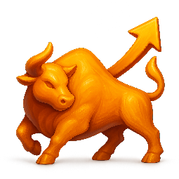 bull-market-icon stylized as digital