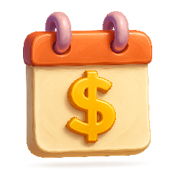 calendar-with-dollar stylized as digital