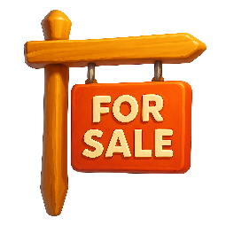 for-sale-sign stylized as digital