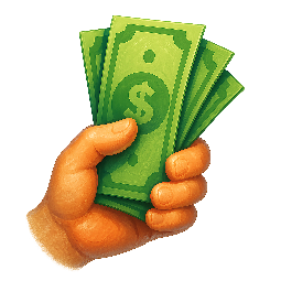 hand-with-money stylized as digital