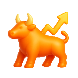 bull-market-icon stylized as shiny