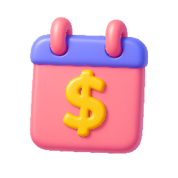 calendar-with-dollar stylized as shiny