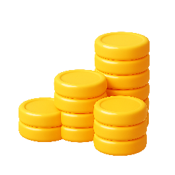coin-stack stylized as shiny