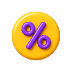 discount-percentage stylized as shiny