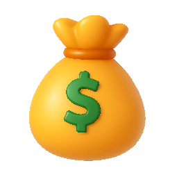 money-bag stylized as shiny