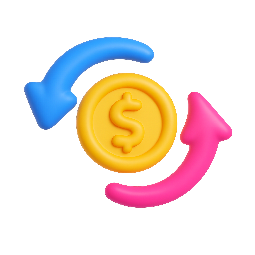 money-transfer-arrows stylized as shiny