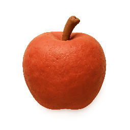 apple stylized as claymation