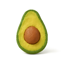 avocado stylized as claymation