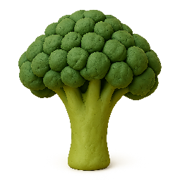 broccoli stylized as claymation