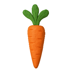 carrot stylized as claymation