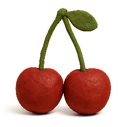 cherry stylized as claymation