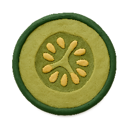 cucumber stylized as claymation