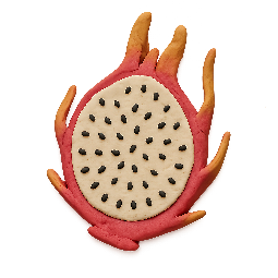 dragon-fruit stylized as claymation
