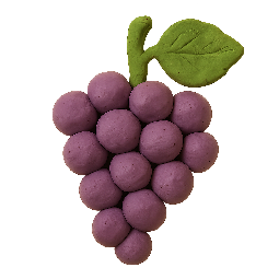 grapes stylized as claymation