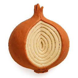 onion stylized as claymation