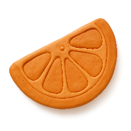 orange-slice stylized as claymation