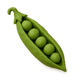 peas-in-pod stylized as claymation