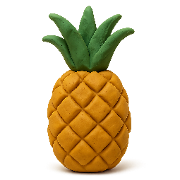 pineapple stylized as claymation