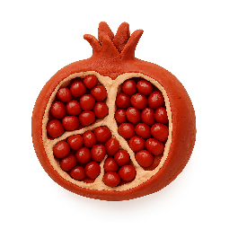 pomegranate stylized as claymation