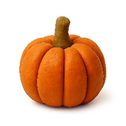 pumpkin stylized as claymation