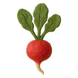 radish stylized as claymation