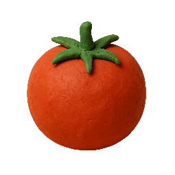 tomato stylized as claymation