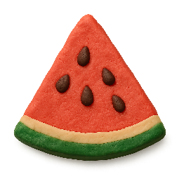 watermelon-slice stylized as claymation