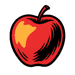 apple stylized as comic