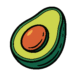 avocado stylized as comic