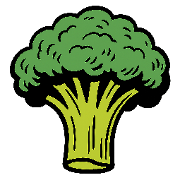 broccoli stylized as comic