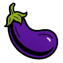eggplant stylized as comic