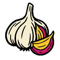 garlic-bulb stylized as comic